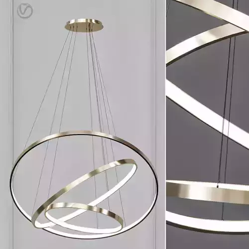 Modern pendant light with two rings hanging from it