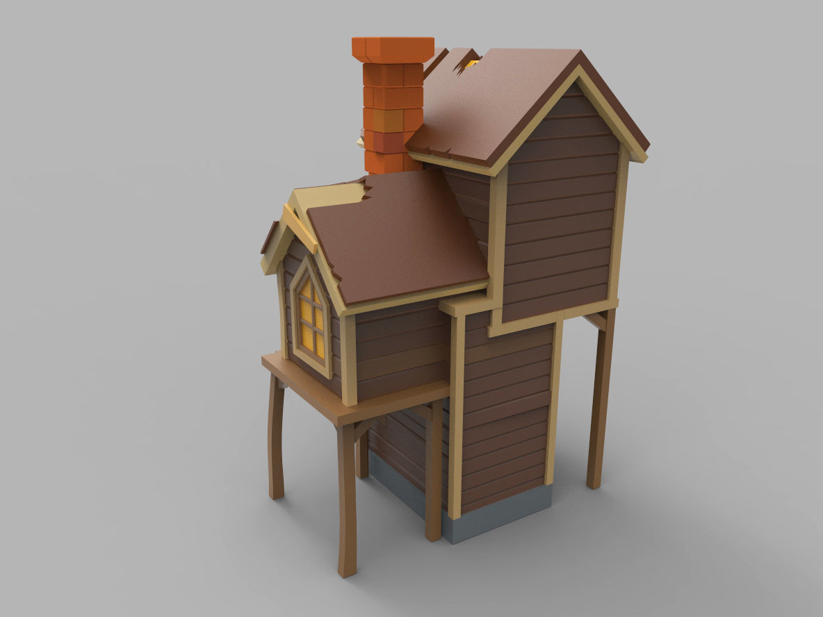 Wooden Haunted House  3D model_5
