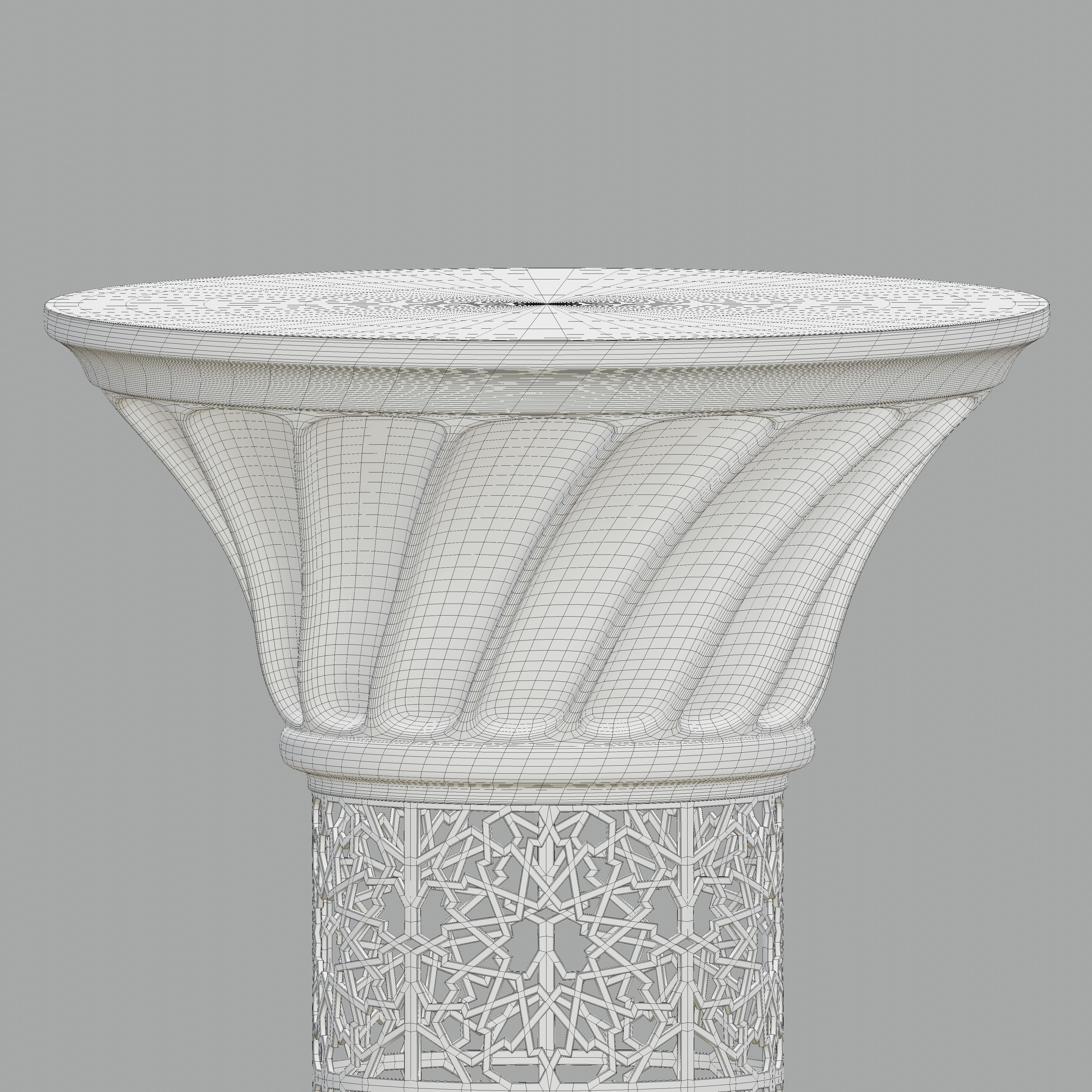 Ornate perforated column Low-poly 3D model_8