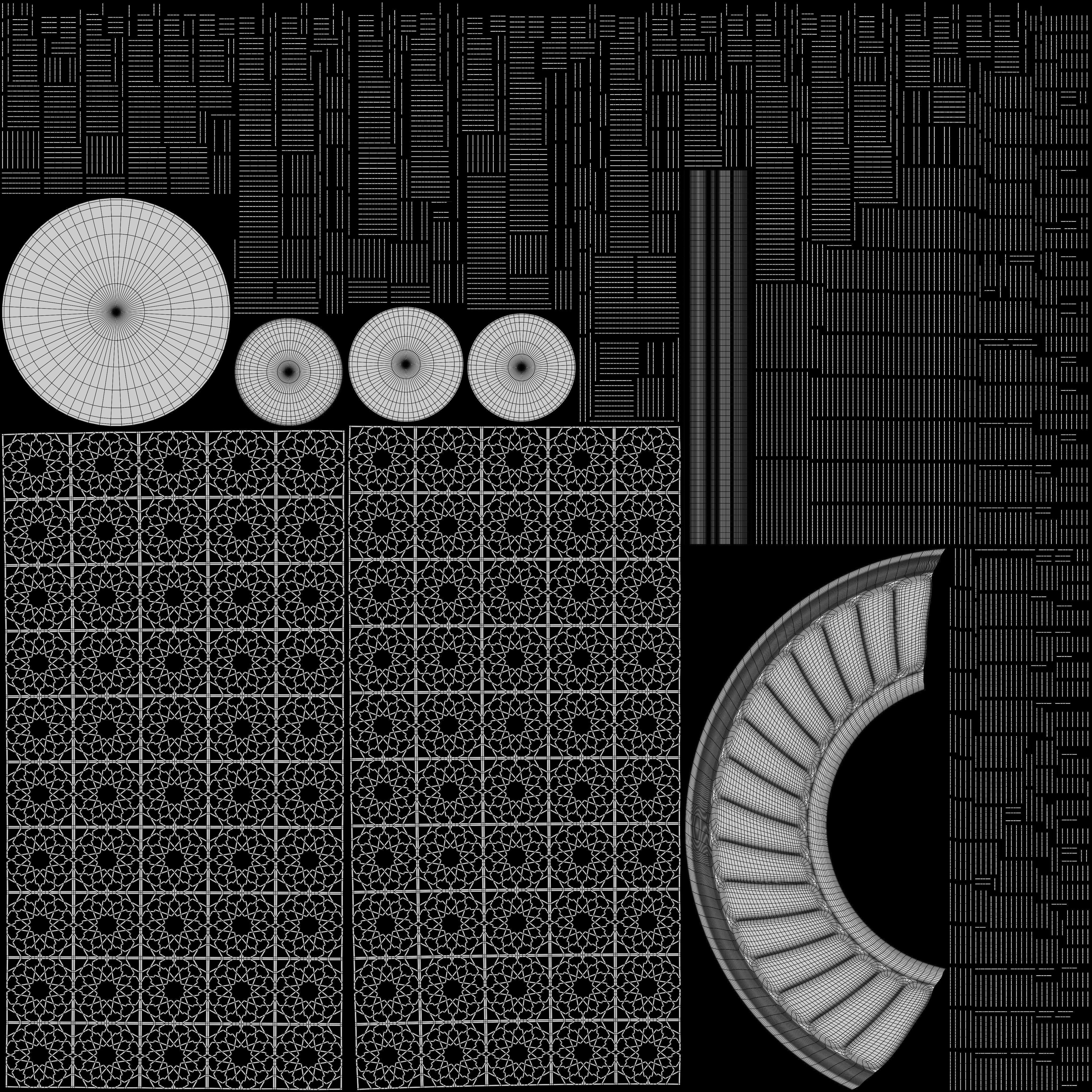 Ornate perforated column Low-poly 3D model_13