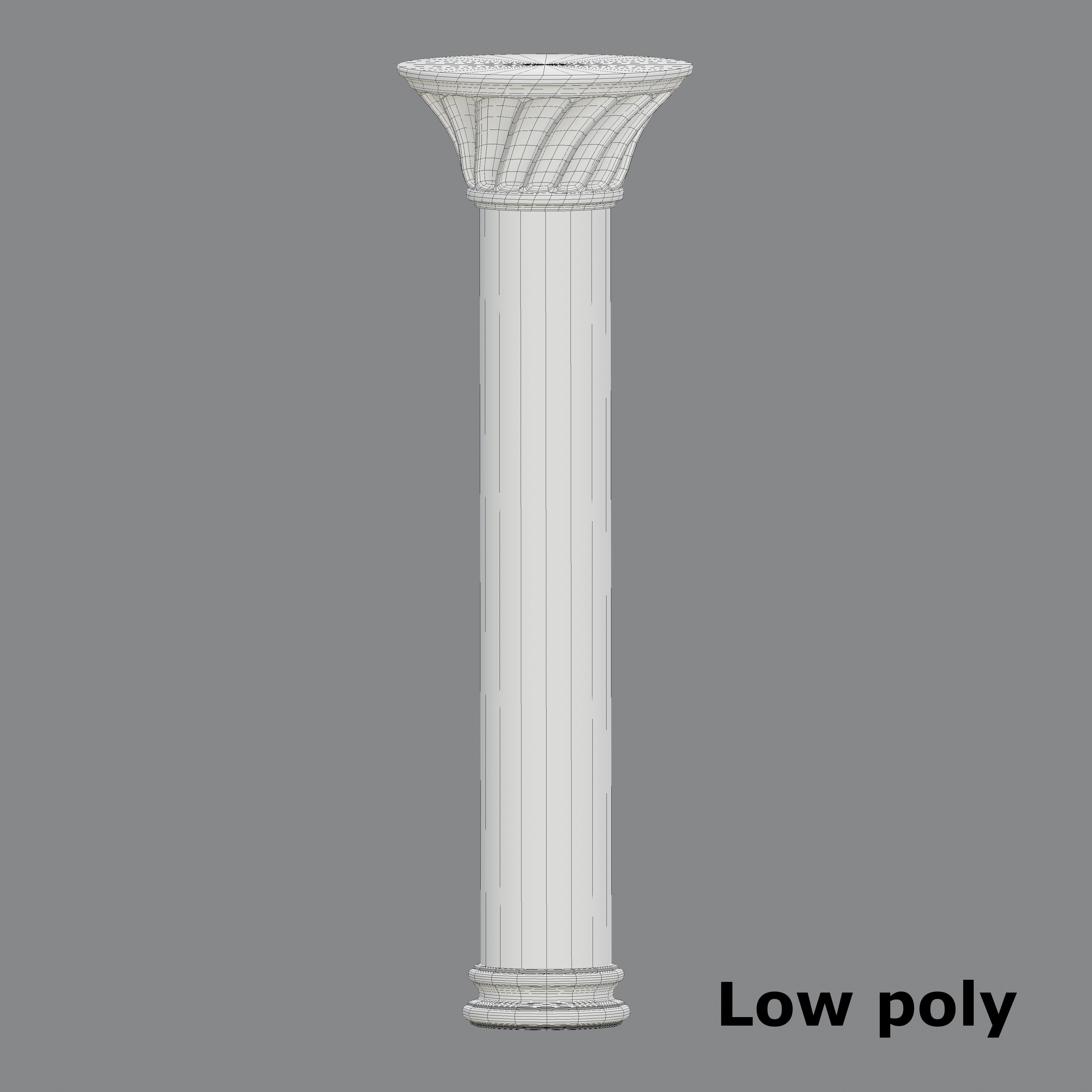 Ornate perforated column Low-poly 3D model_7