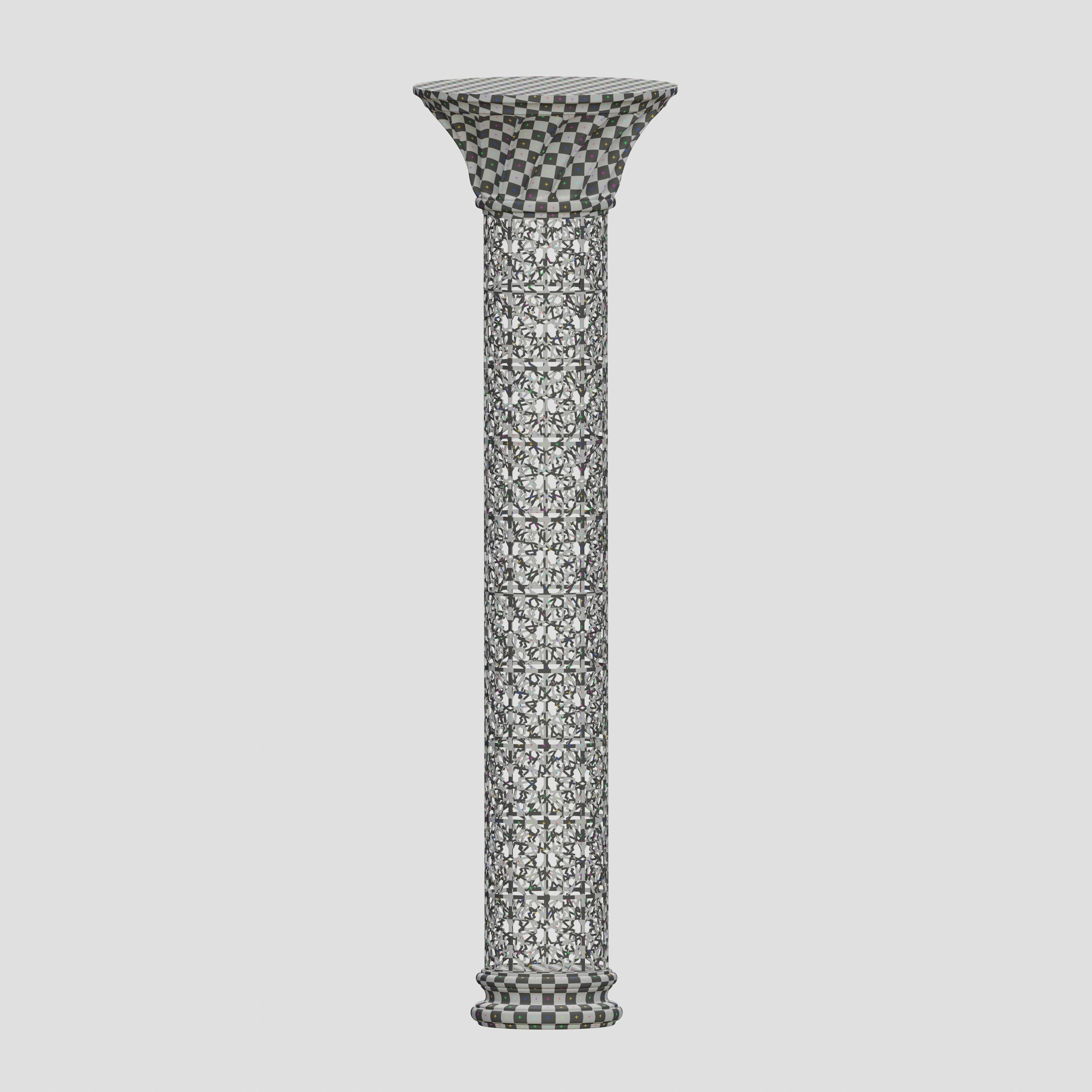 Ornate perforated column Low-poly 3D model_10