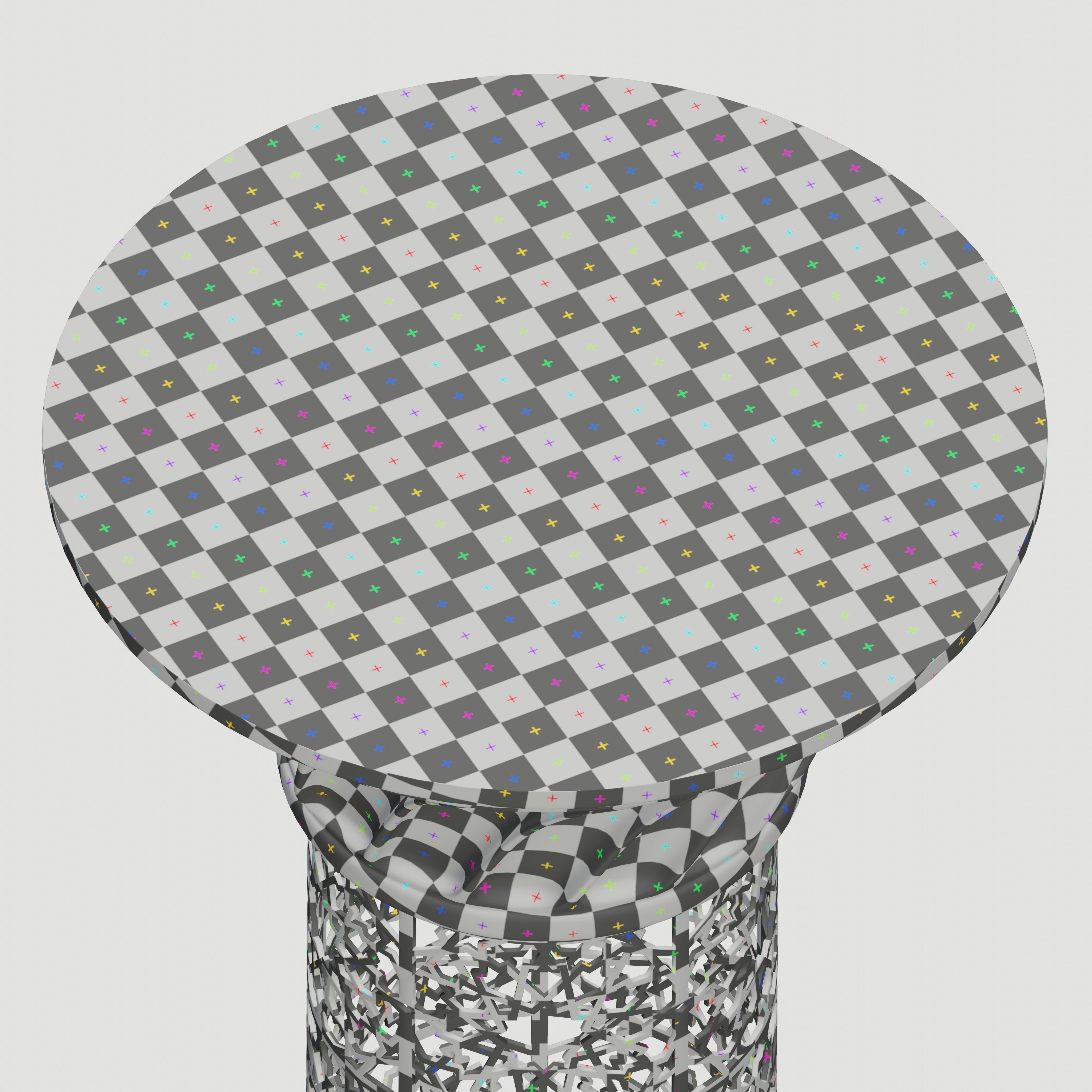 Ornate perforated column Low-poly 3D model_11