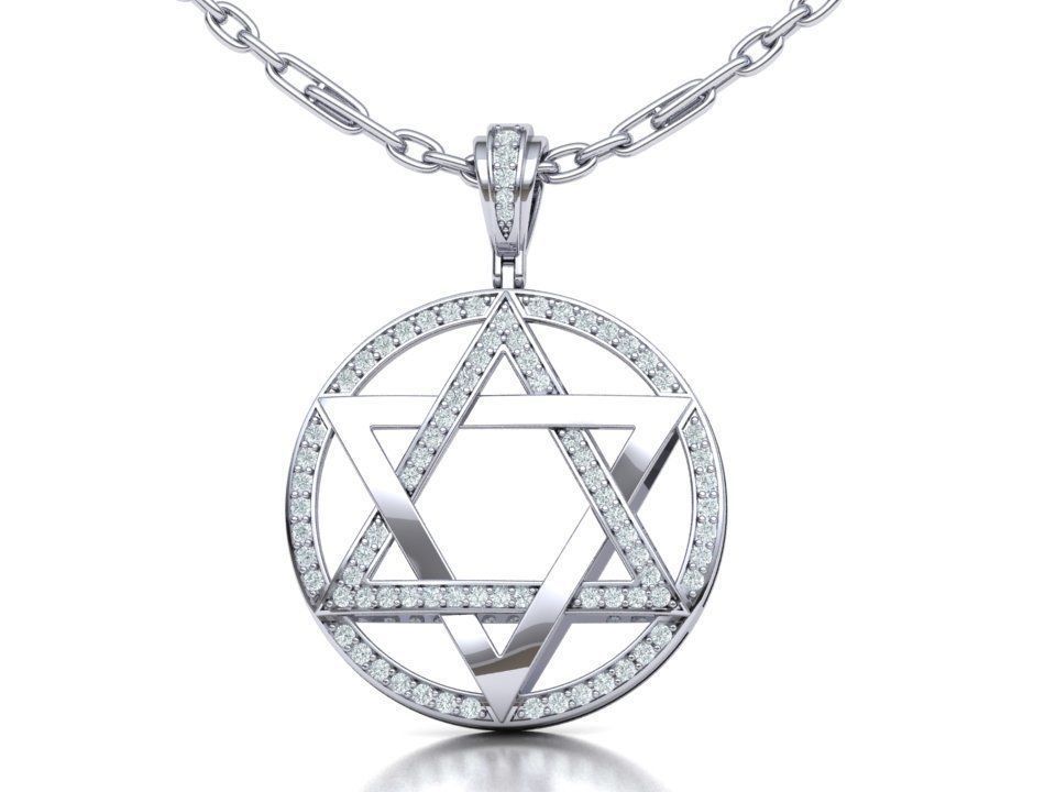 Jewish Star of David 30mm Pendant 3dmodel printable 3D print model_4