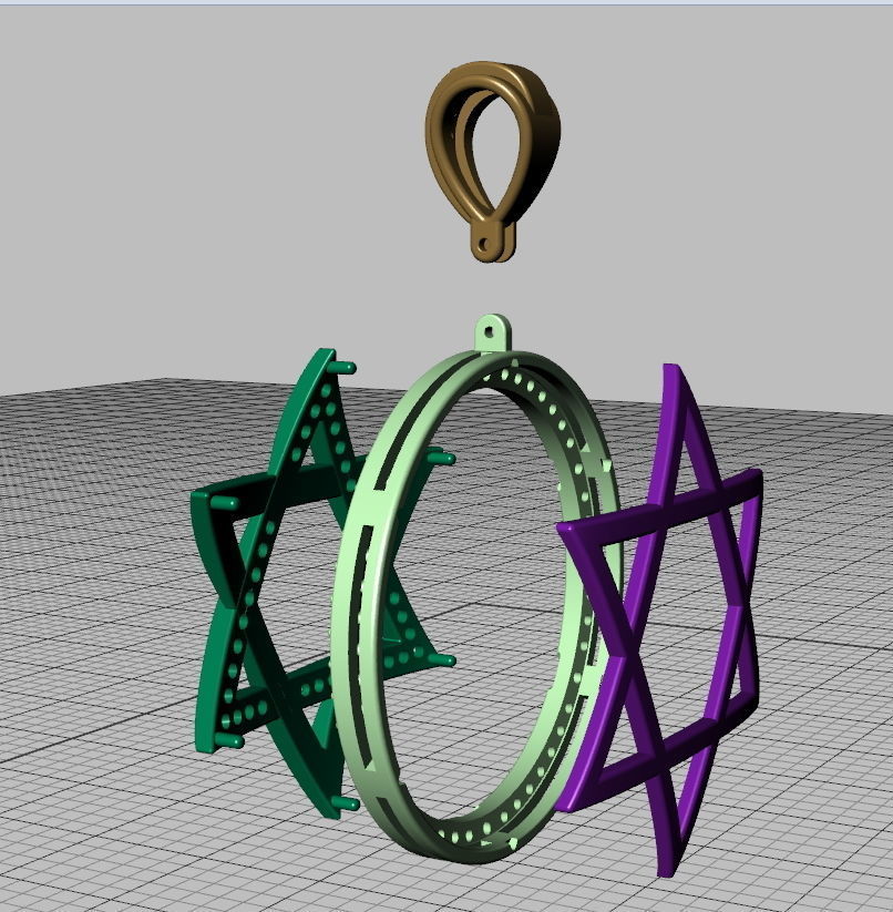 Jewish Star of David 30mm Pendant 3dmodel printable 3D print model_11
