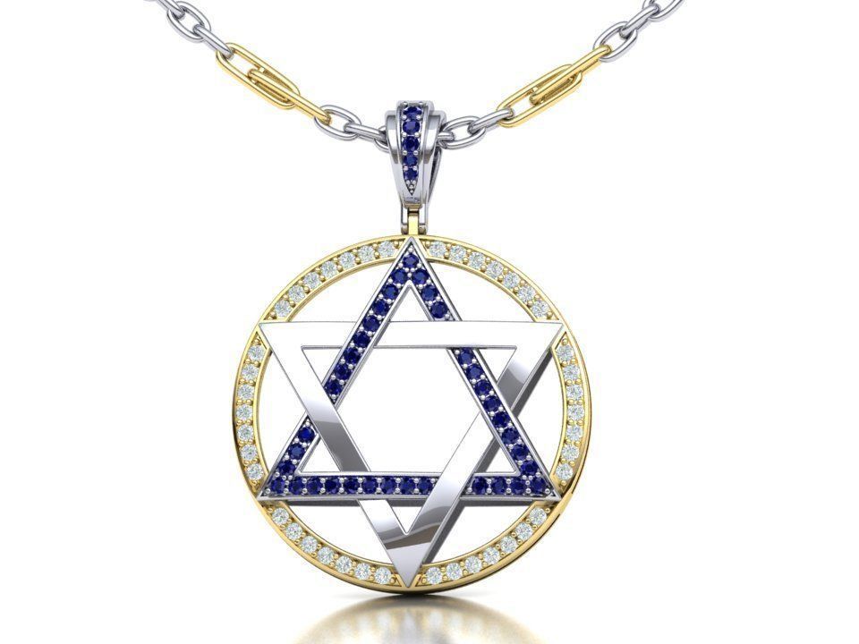 Jewish Star of David 30mm Pendant 3dmodel printable 3D print model_1