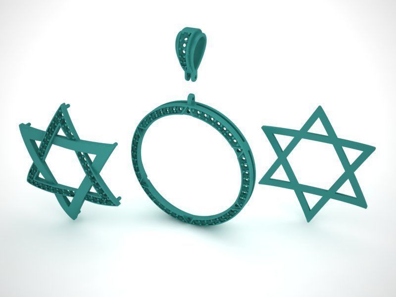 Jewish Star of David 30mm Pendant 3dmodel printable 3D print model_13