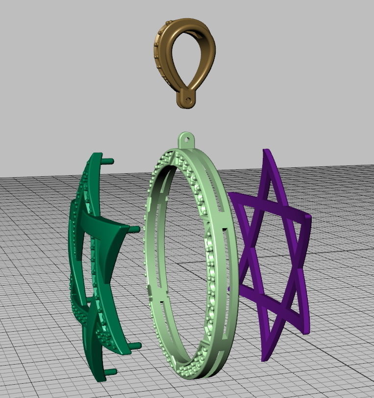 Jewish Star of David 30mm Pendant 3dmodel printable 3D print model_10