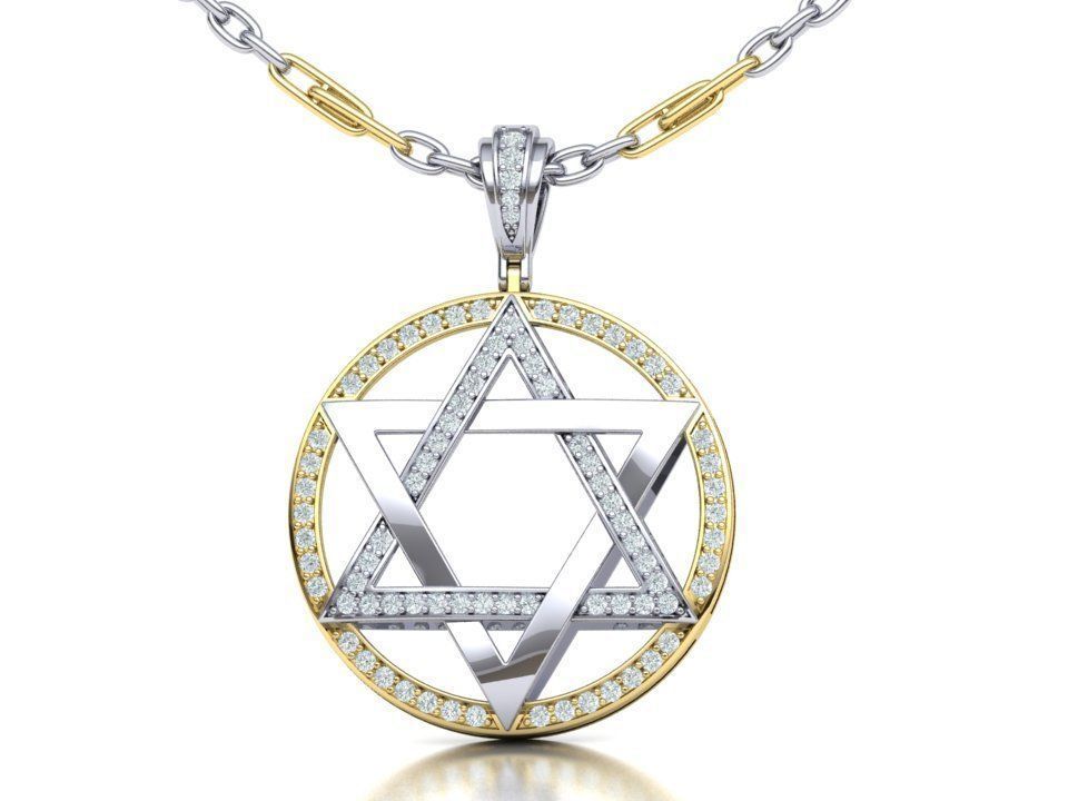 Jewish Star of David 30mm Pendant 3dmodel printable 3D print model_3