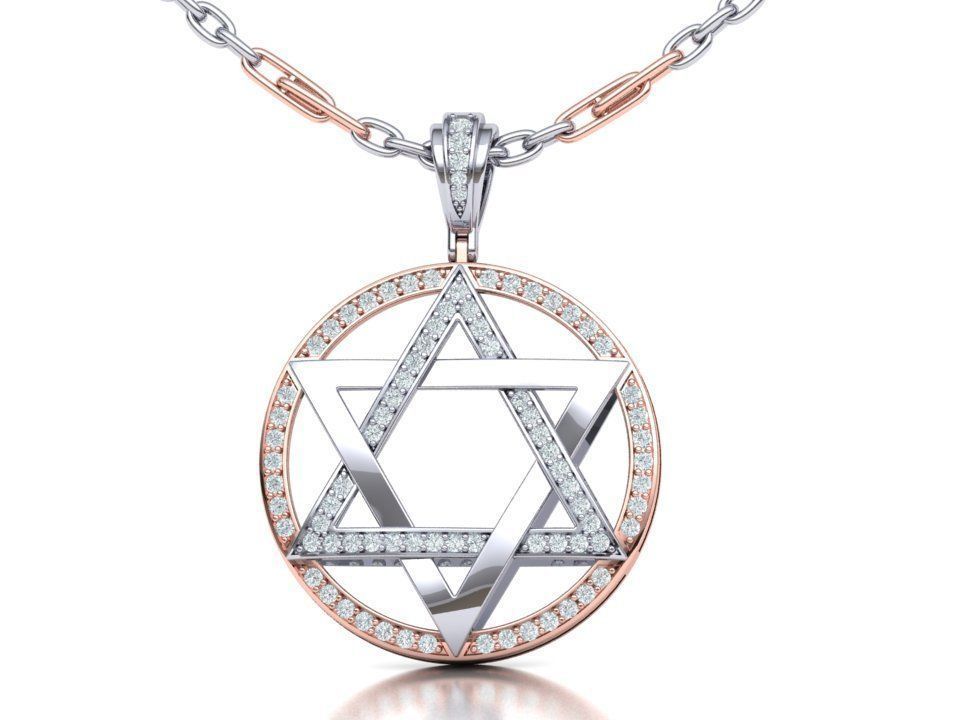 Jewish Star of David 30mm Pendant 3dmodel printable 3D print model_2