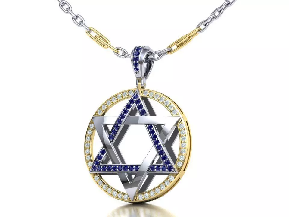 Jewish Star of David 30mm Pendant 3dmodel printable 3D print model_0