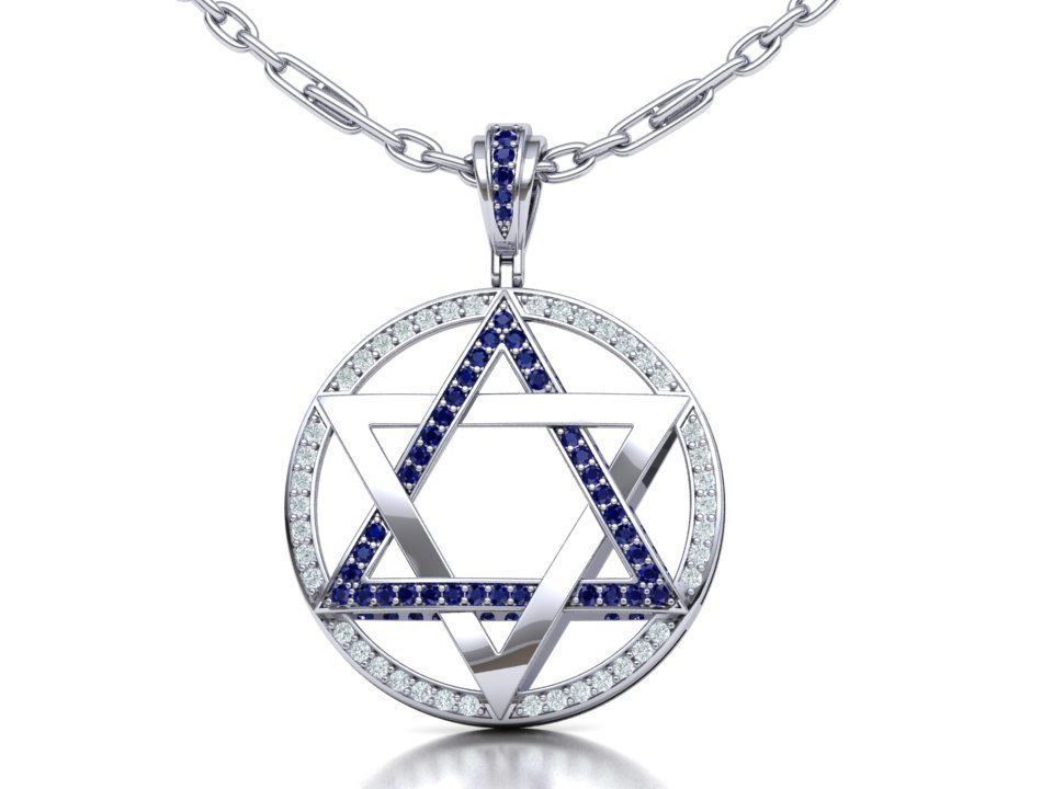 Jewish Star of David 30mm Pendant 3dmodel printable 3D print model_5