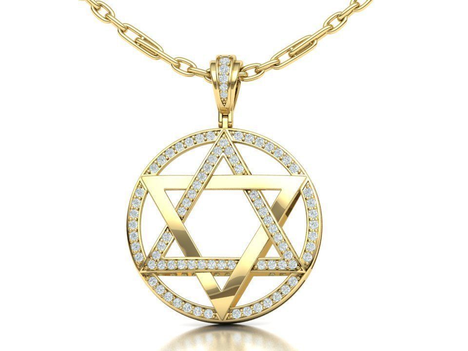 Jewish Star of David 30mm Pendant 3dmodel printable 3D print model_6