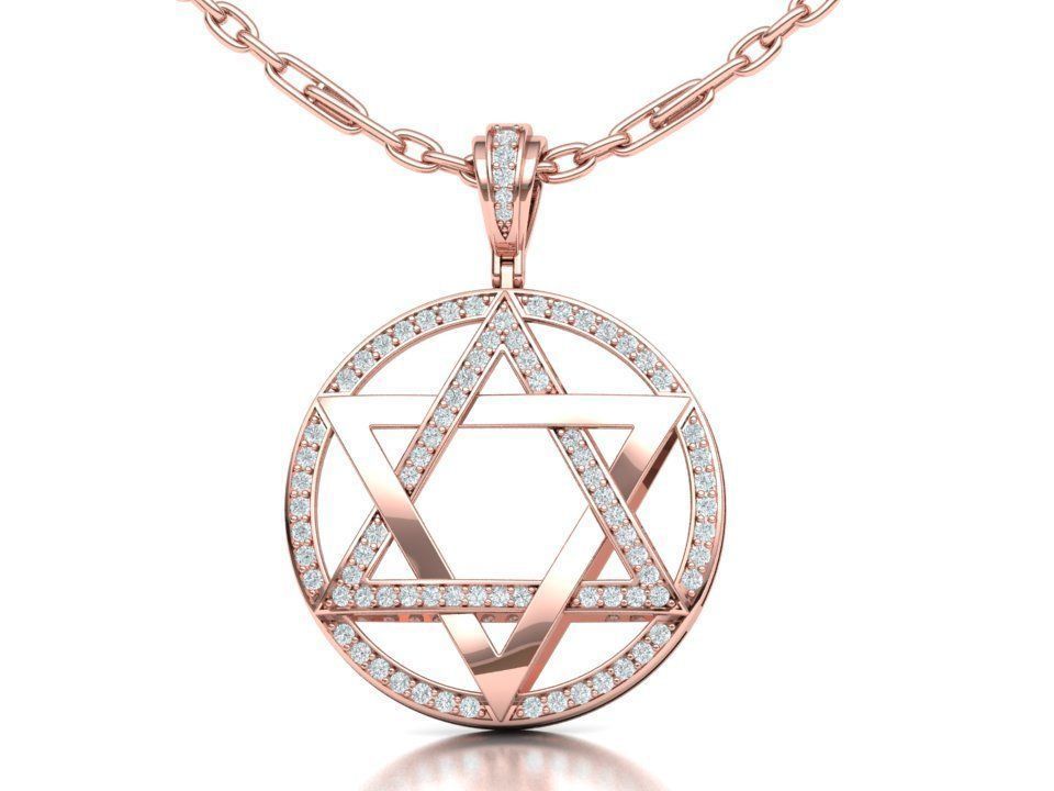 Jewish Star of David 30mm Pendant 3dmodel printable 3D print model_7
