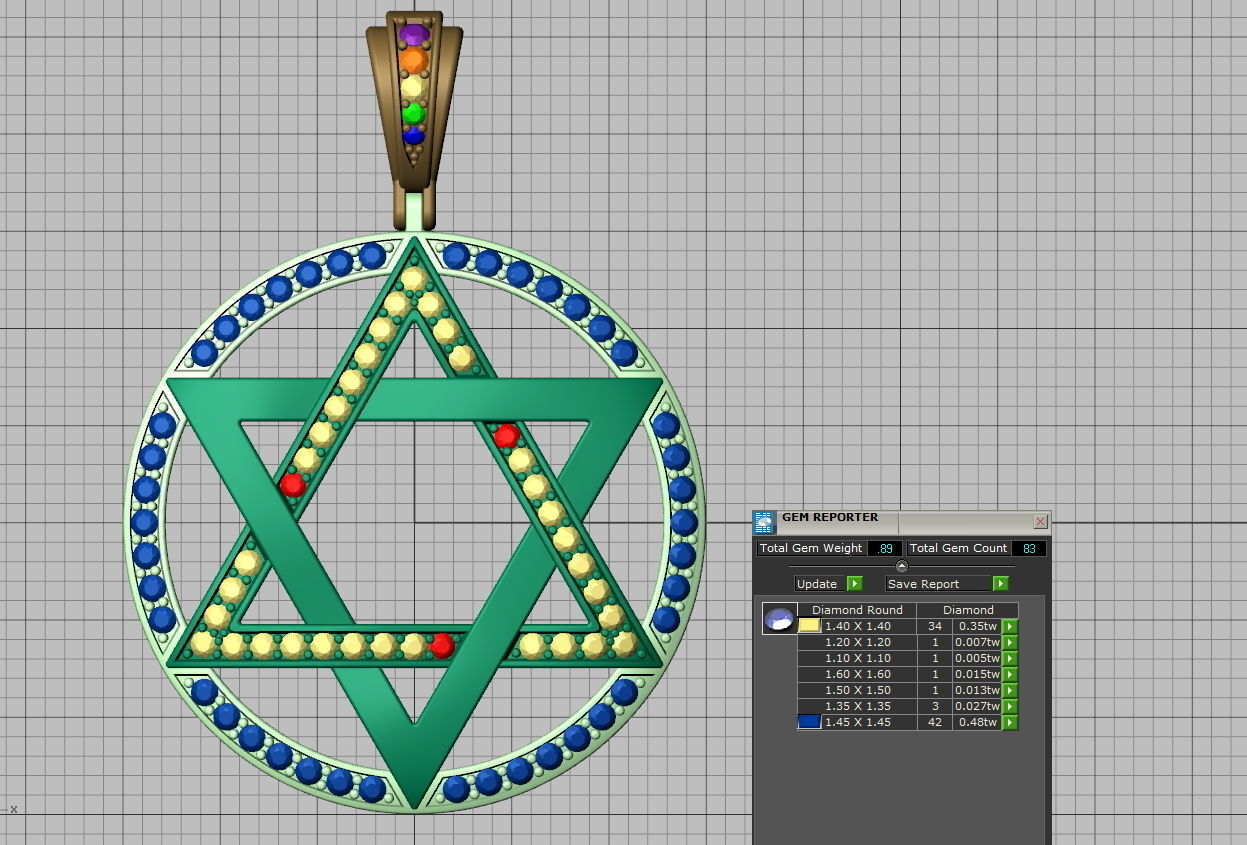 Jewish Star of David 30mm Pendant 3dmodel printable 3D print model_9
