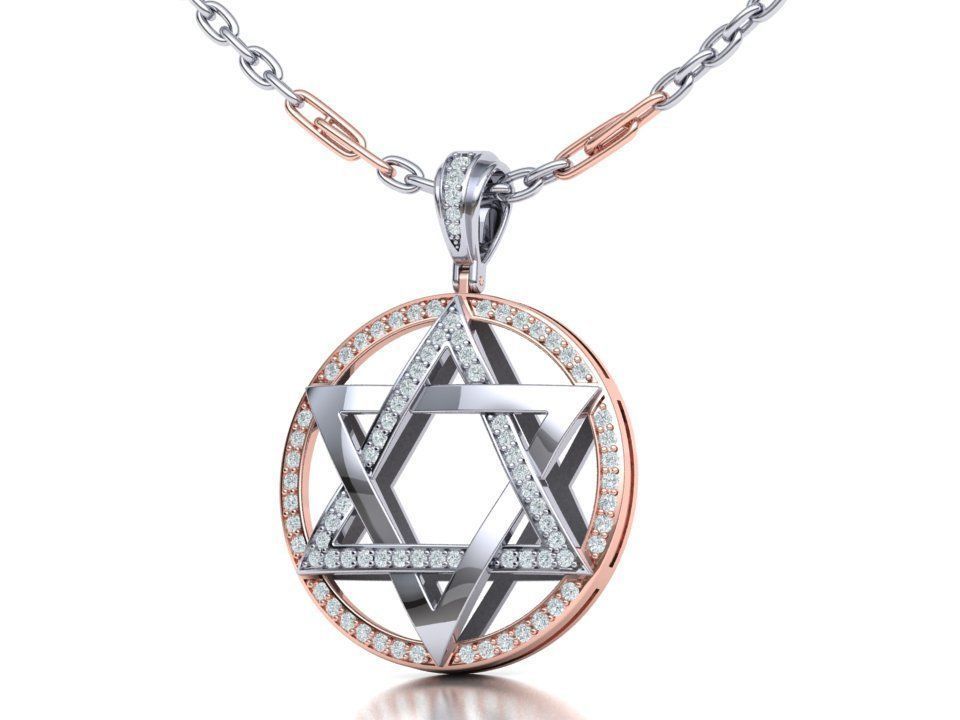 Jewish Star of David 30mm Pendant 3dmodel printable 3D print model_14