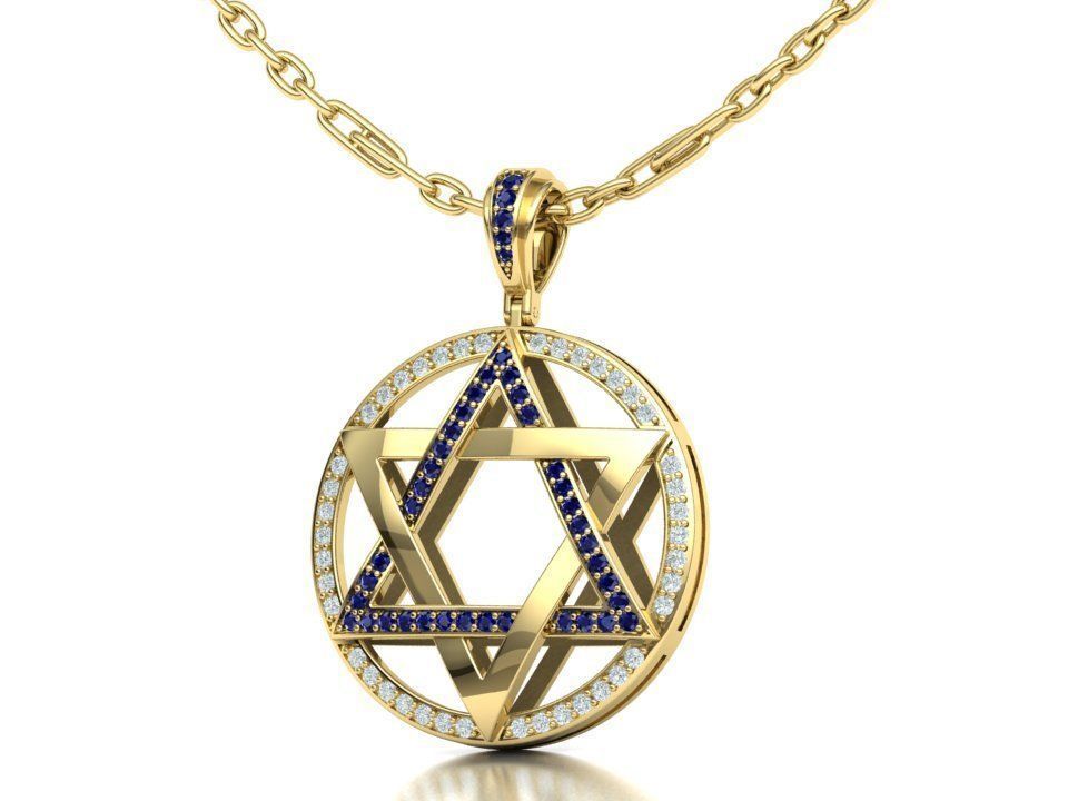 Jewish Star of David 30mm Pendant 3dmodel printable 3D print model_16