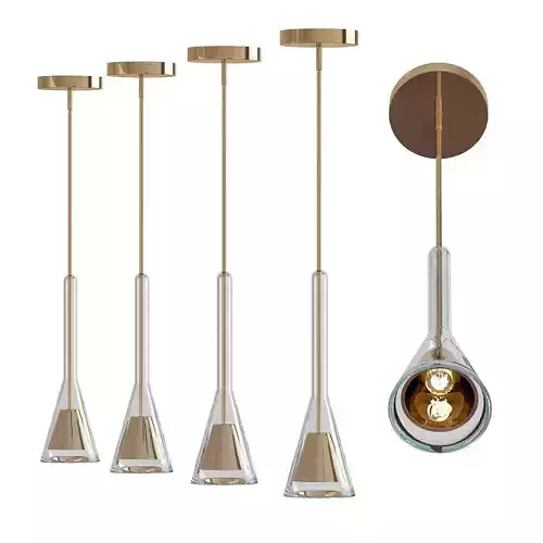 Holtkotter four pendant lights with gold finish