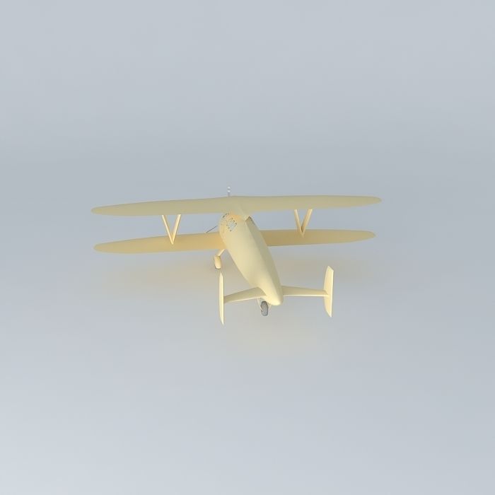 Golden Biplane Free 3D model_2