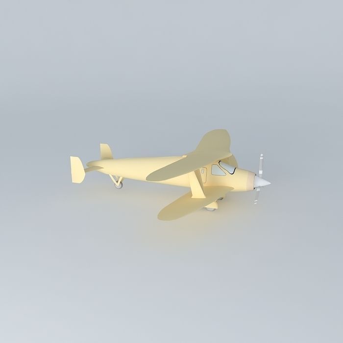 Golden Biplane Free 3D model_1