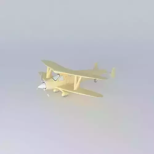 Golden Biplane Free 3D model