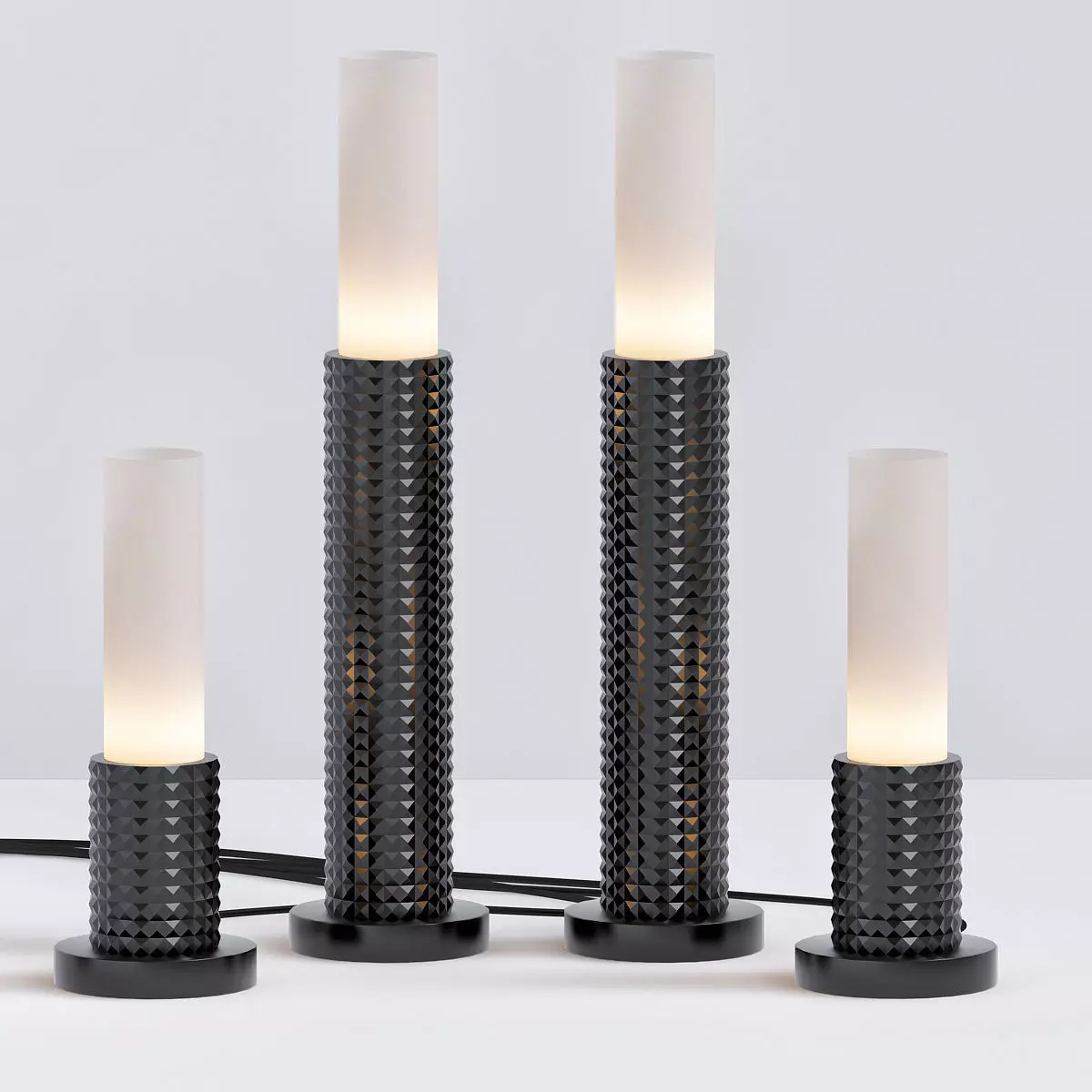Diesel three candle holders with candle in middle 3D model