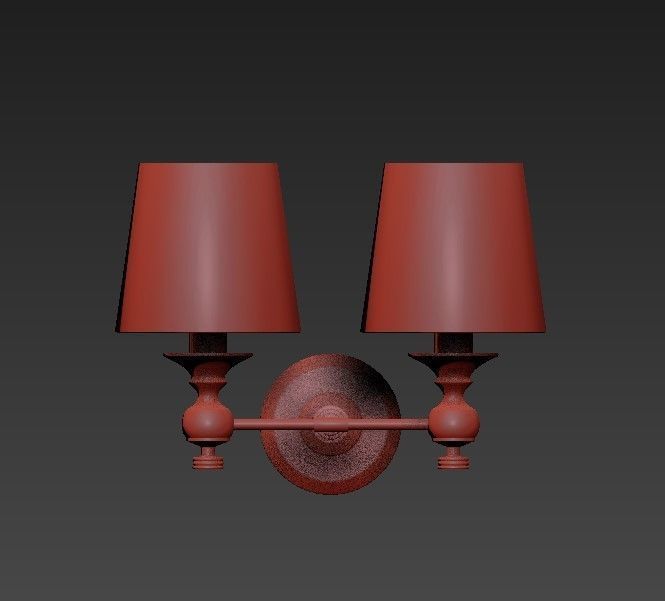 Double sconce lamp 3D model_1