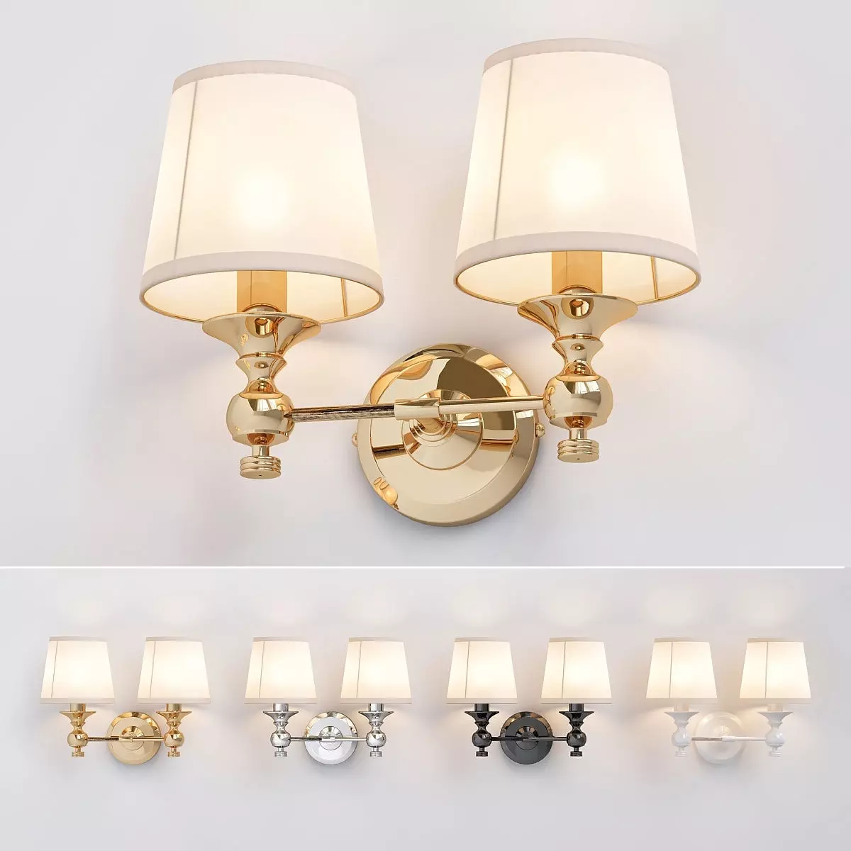 Double sconce lamp 3D model_0