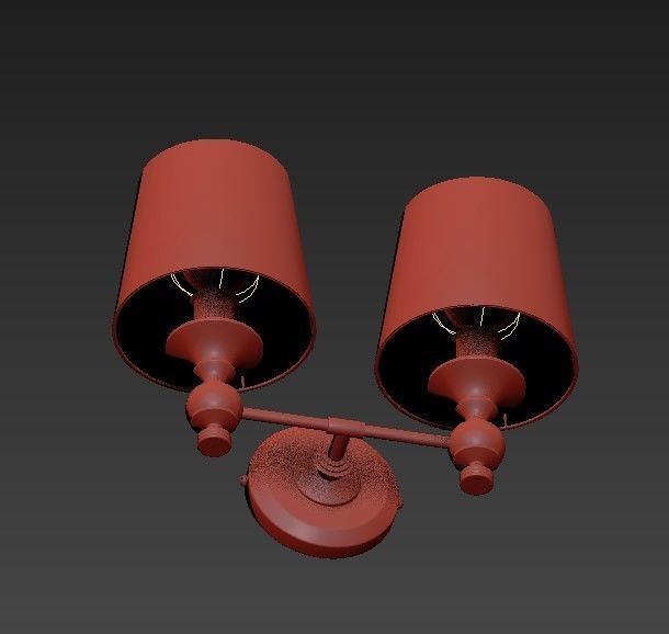 Double sconce lamp 3D model_2