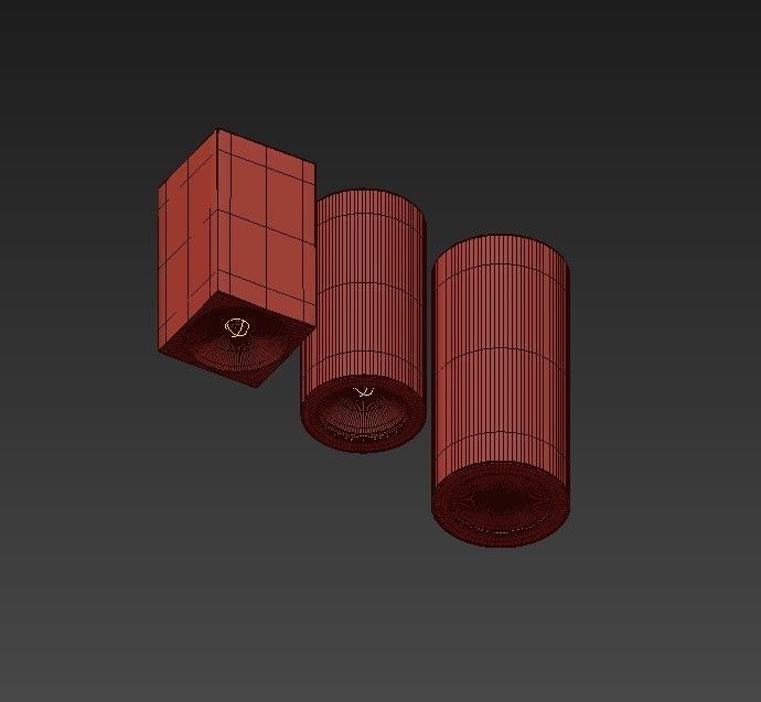 Ceiling three outdoor wall lights 3D model_3