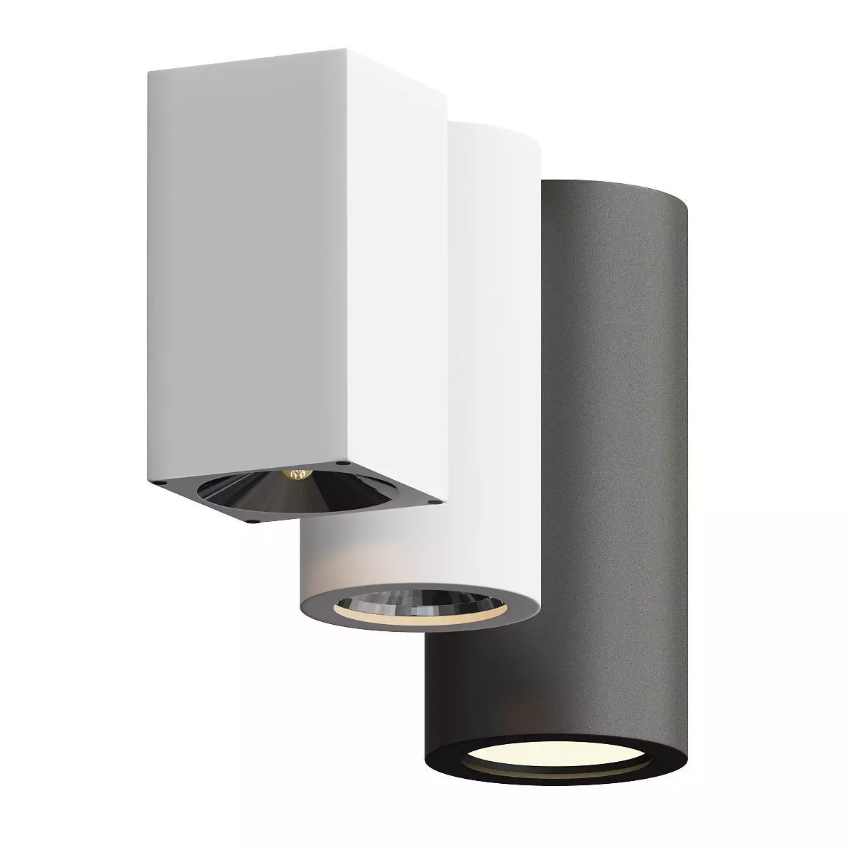 Ceiling three outdoor wall lights 3D model_0