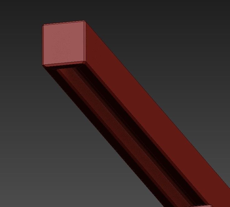 RECTANGULAR wooden shelf with two sticks Free 3D model_3