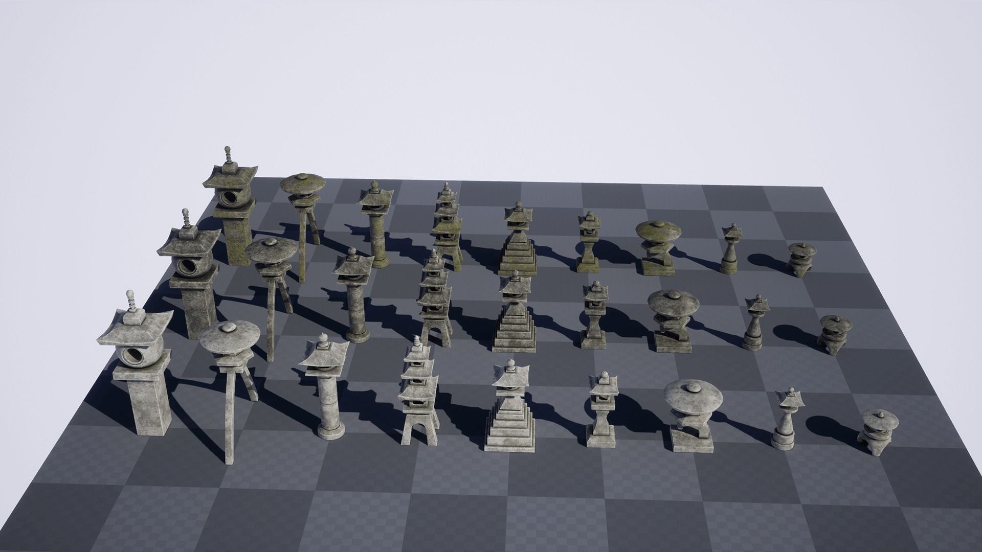 Japanese Stone Lanterns Low-poly 3D model_16