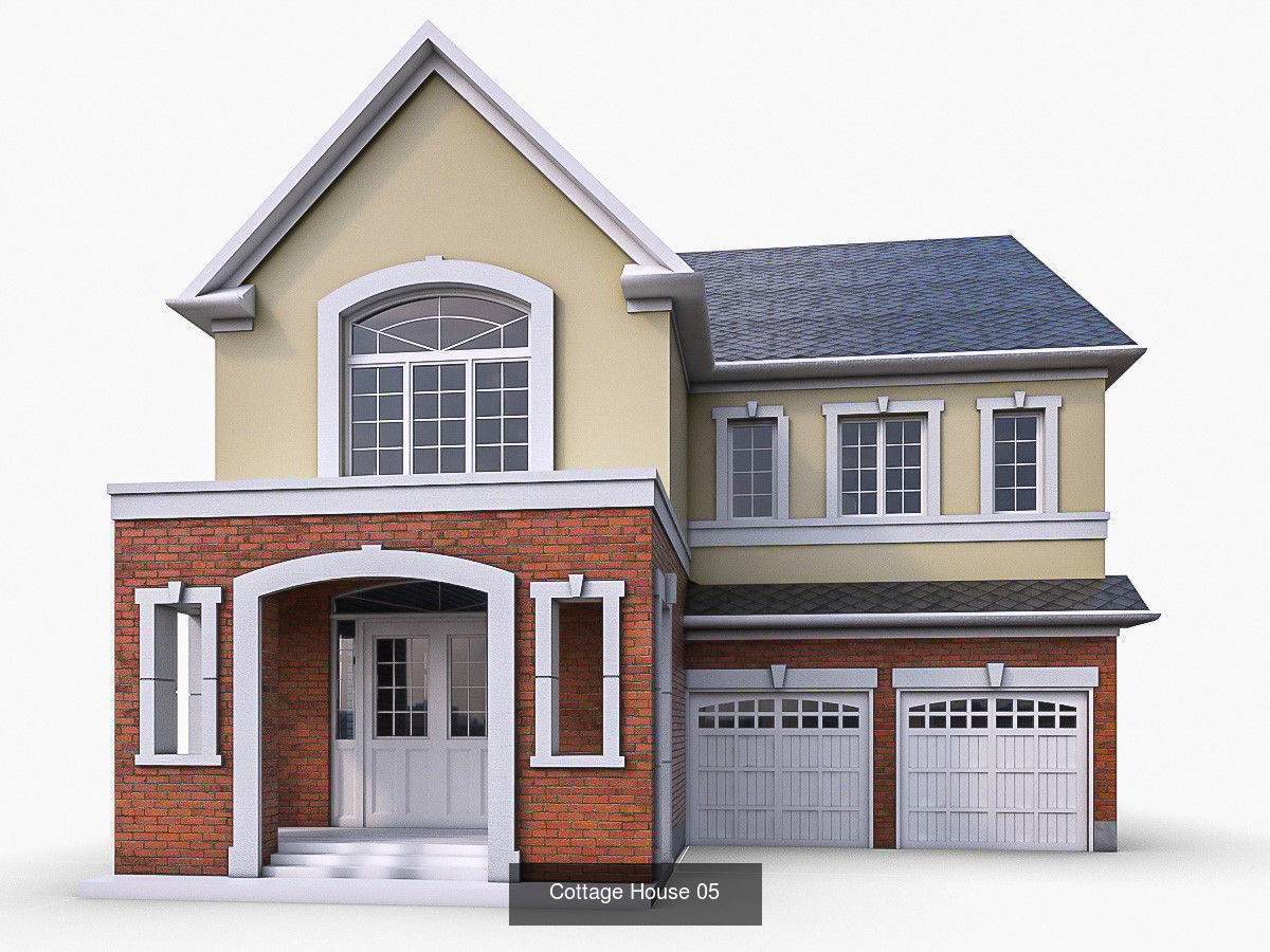 12 Cottage Houses 3D Model Collection_8