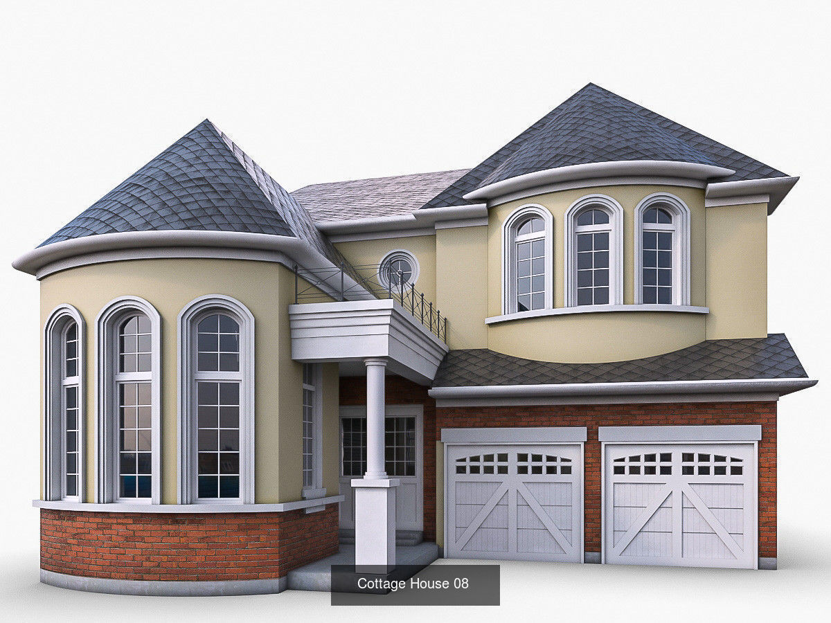 12 Cottage Houses 3D Model Collection_5