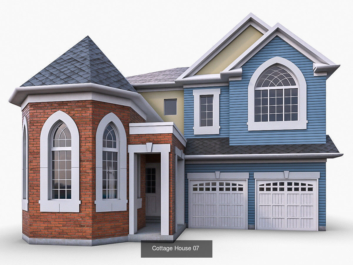 12 Cottage Houses 3D Model Collection_6
