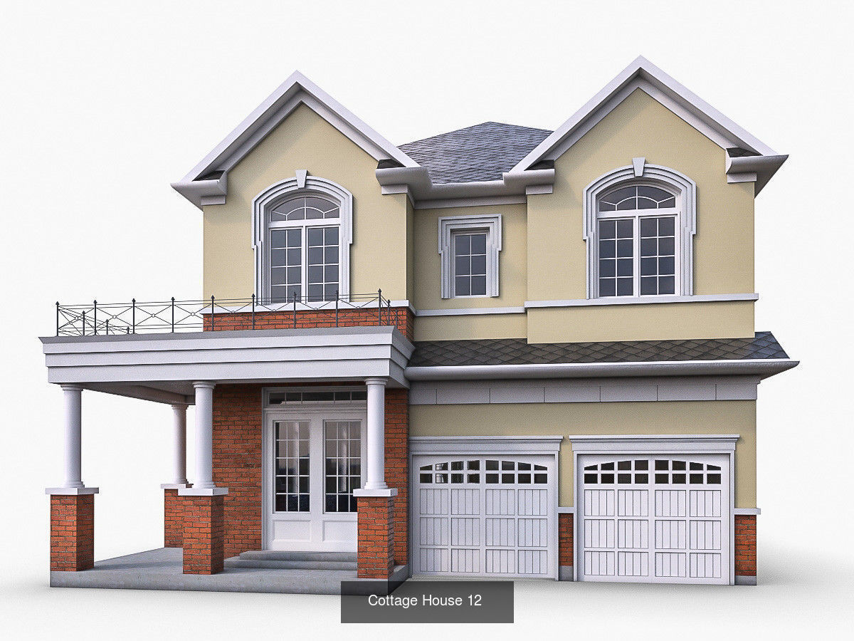 12 Cottage Houses 3D Model Collection_1