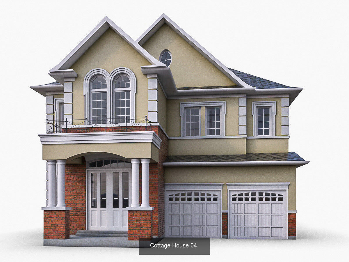 12 Cottage Houses 3D Model Collection_9