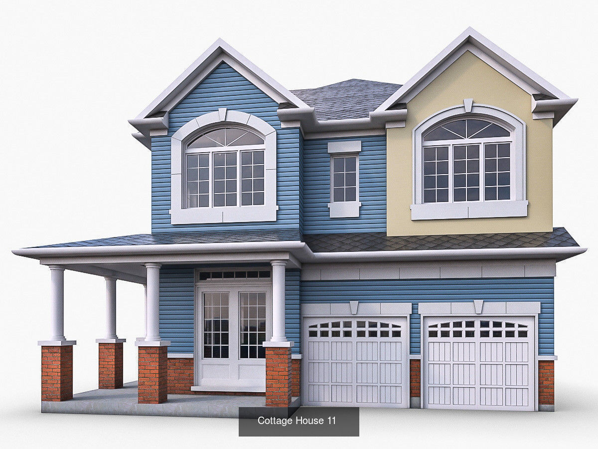 12 Cottage Houses 3D Model Collection_2