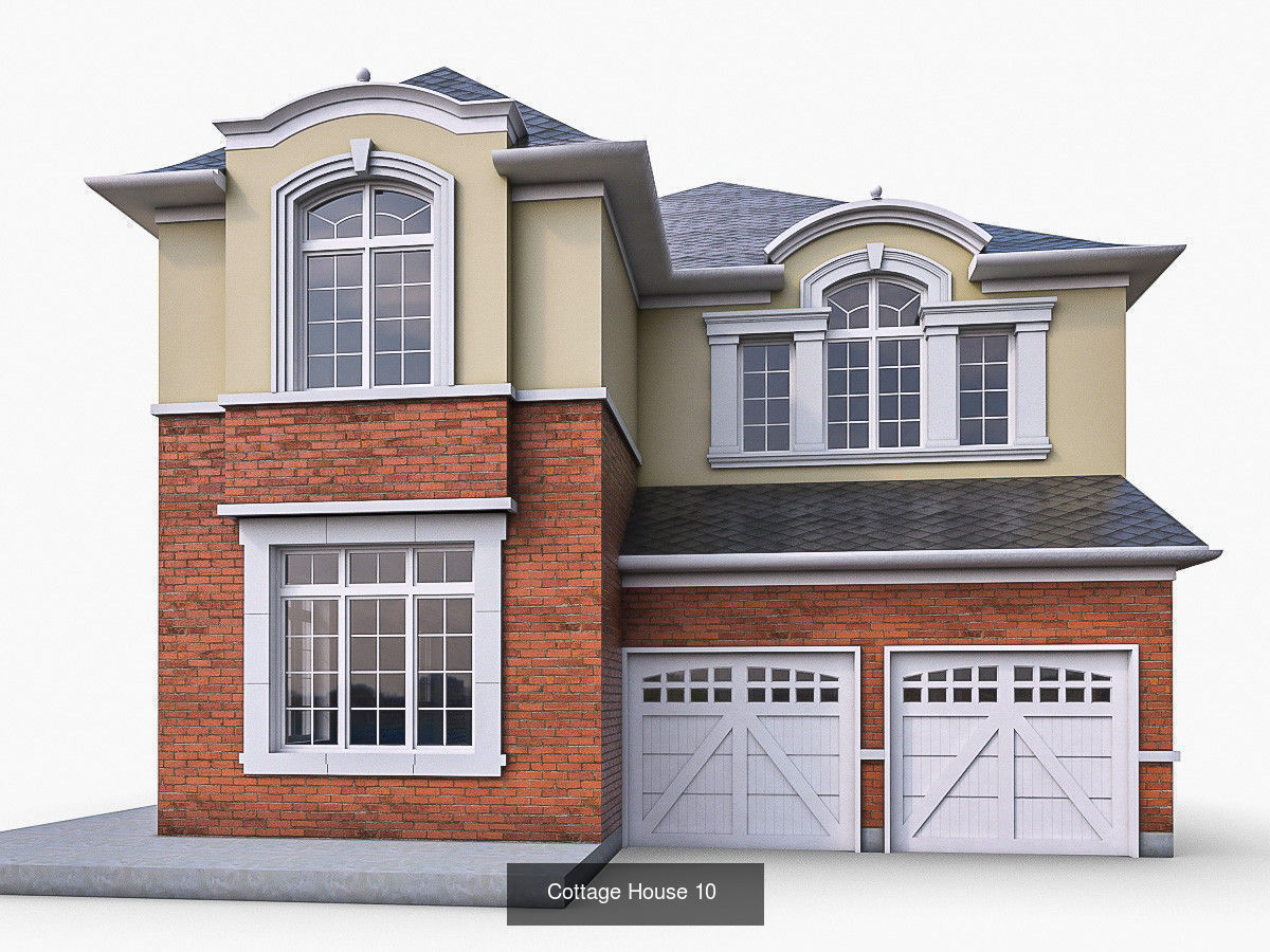 12 Cottage Houses 3D Model Collection_3