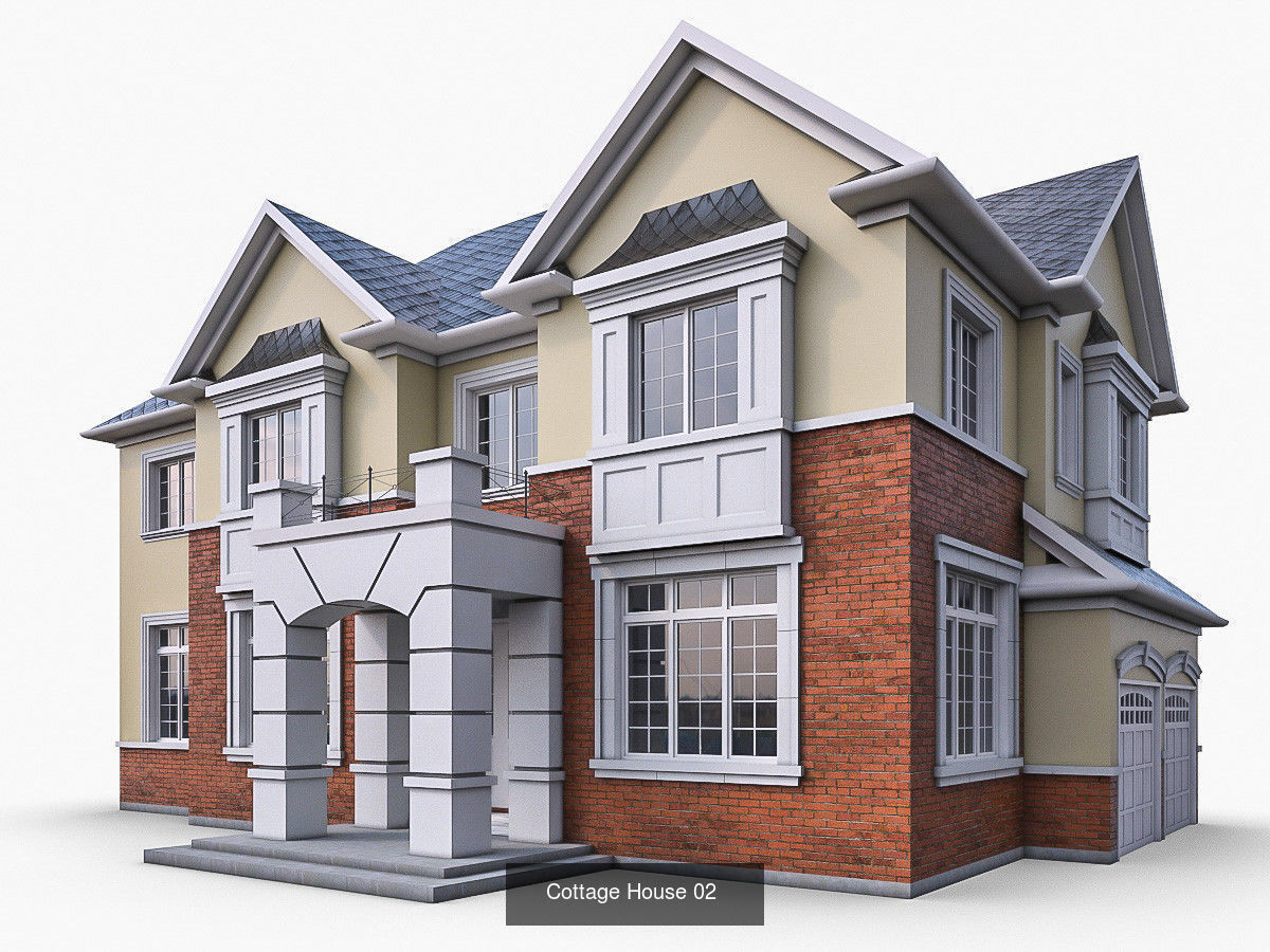 12 Cottage Houses 3D Model Collection_11