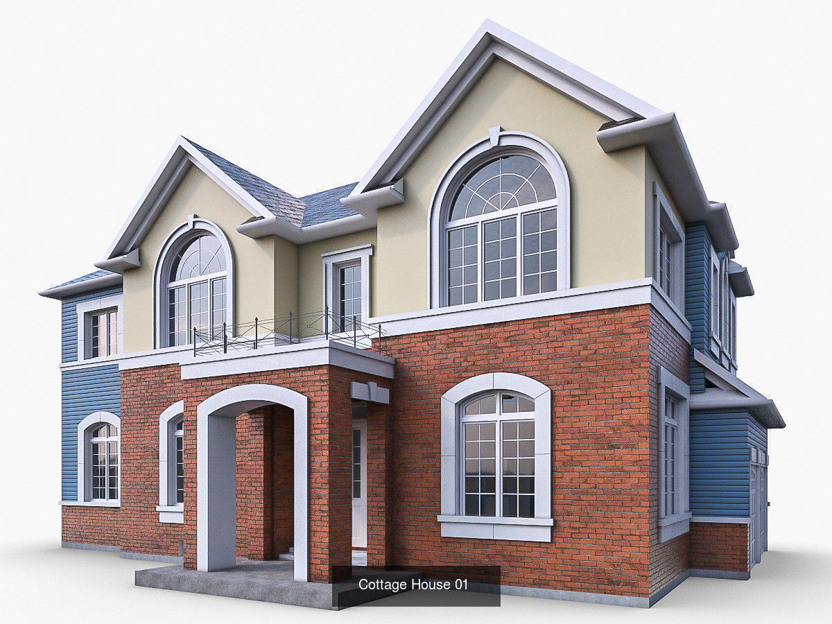 12 Cottage Houses 3D Model Collection_12