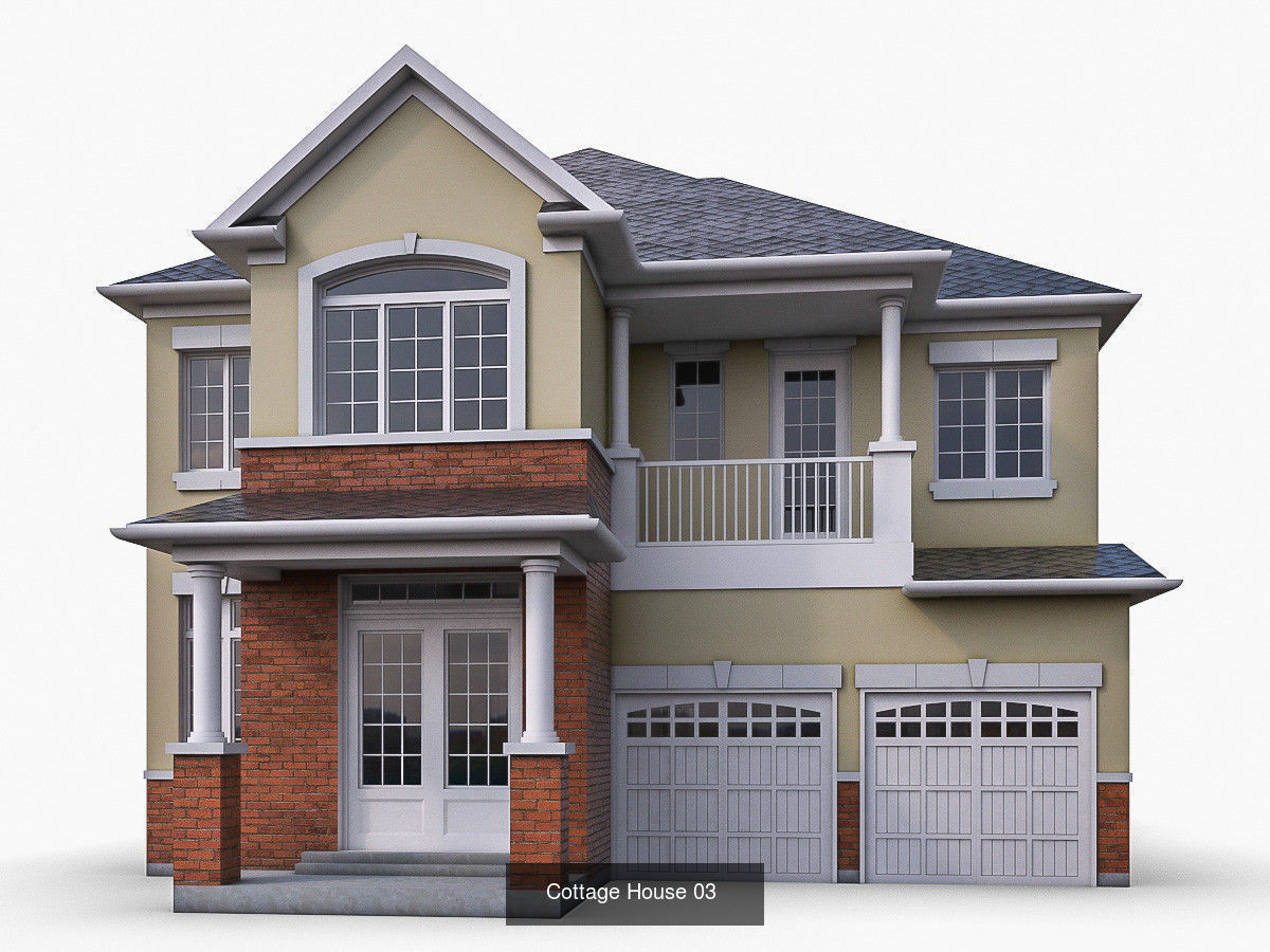 12 Cottage Houses 3D Model Collection_10