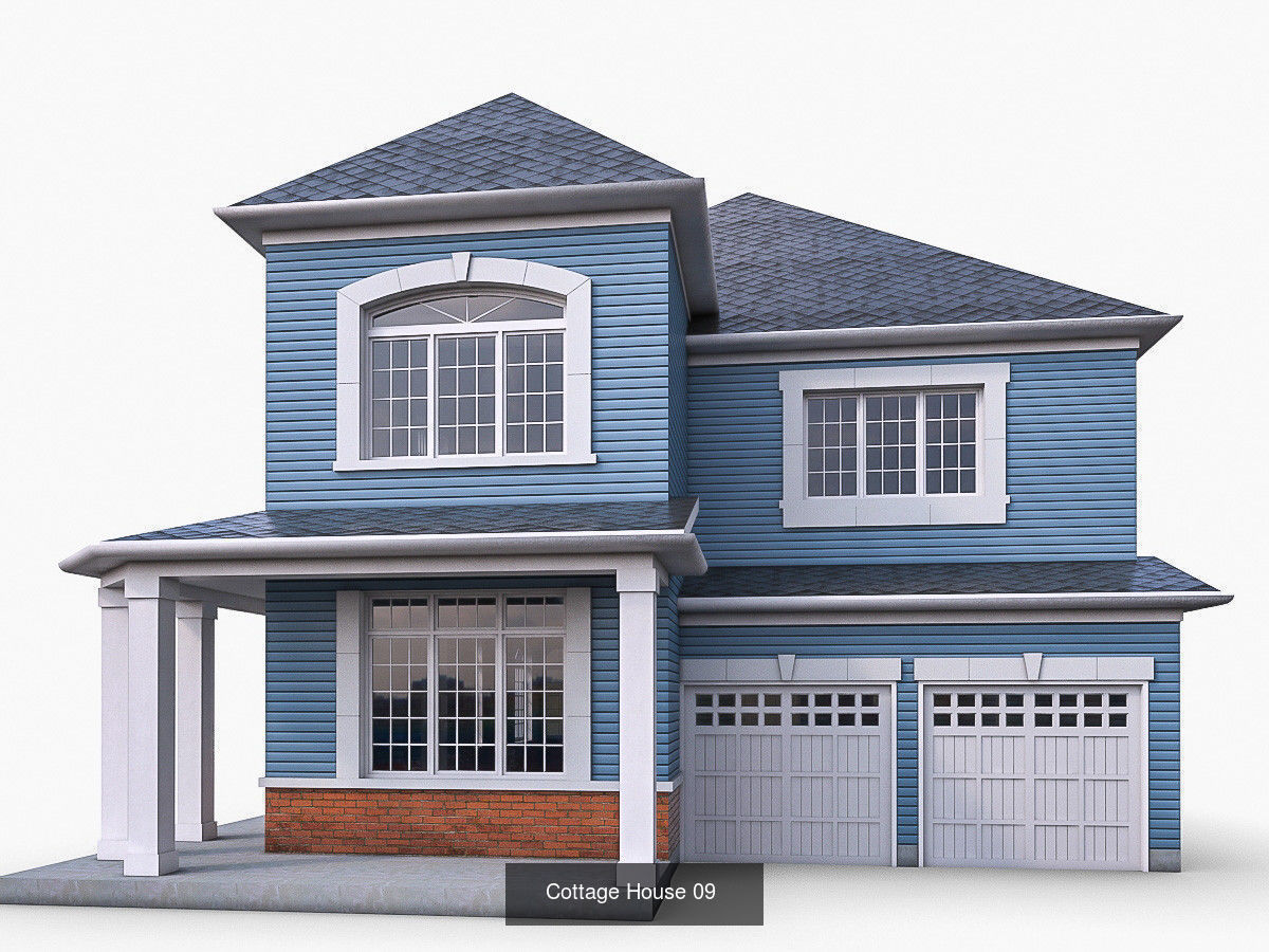 12 Cottage Houses 3D Model Collection_4