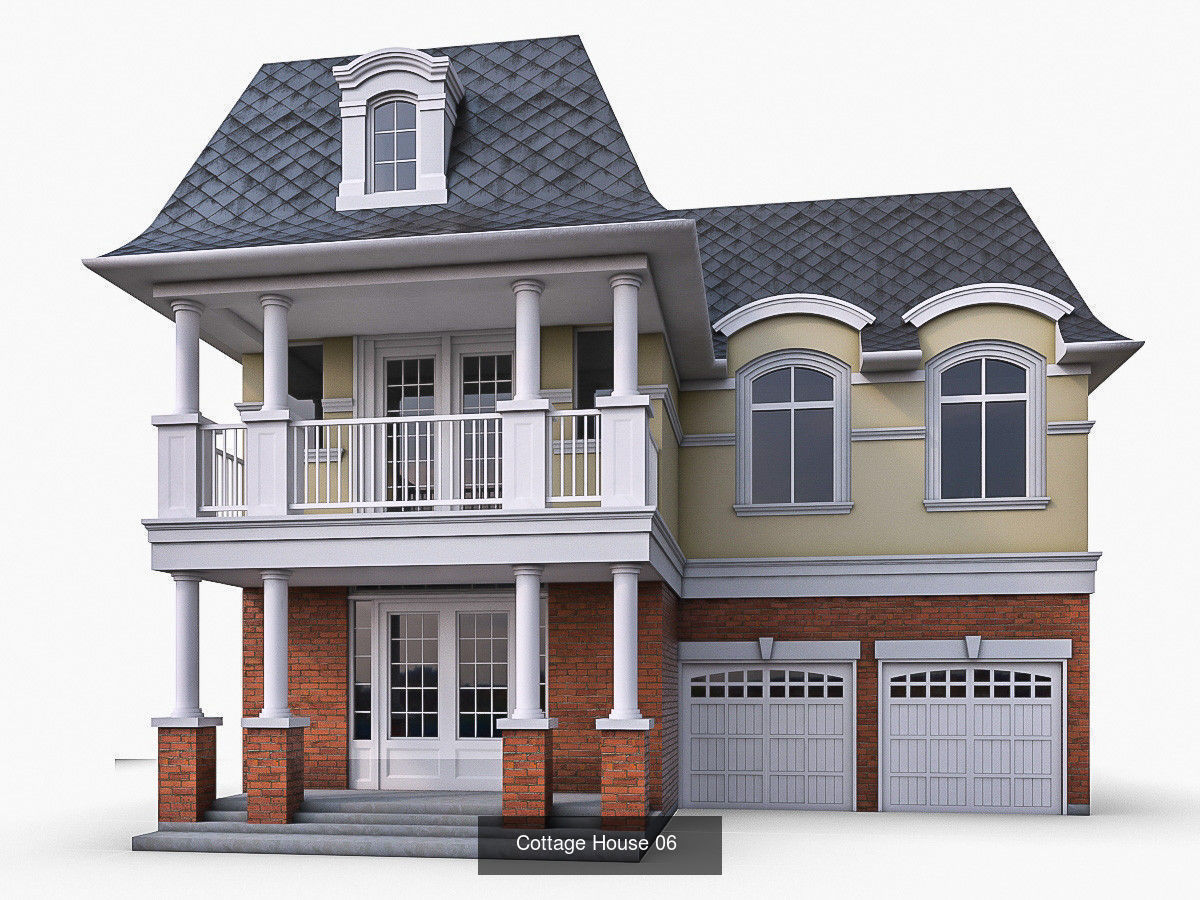 12 Cottage Houses 3D Model Collection_7
