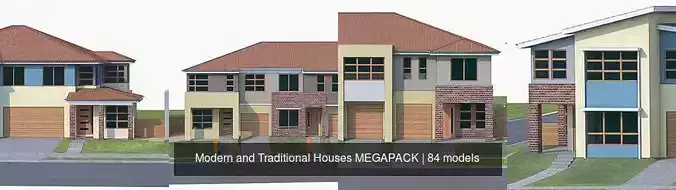 Modern and Traditional Houses MEGAPACK 3D Model Collection