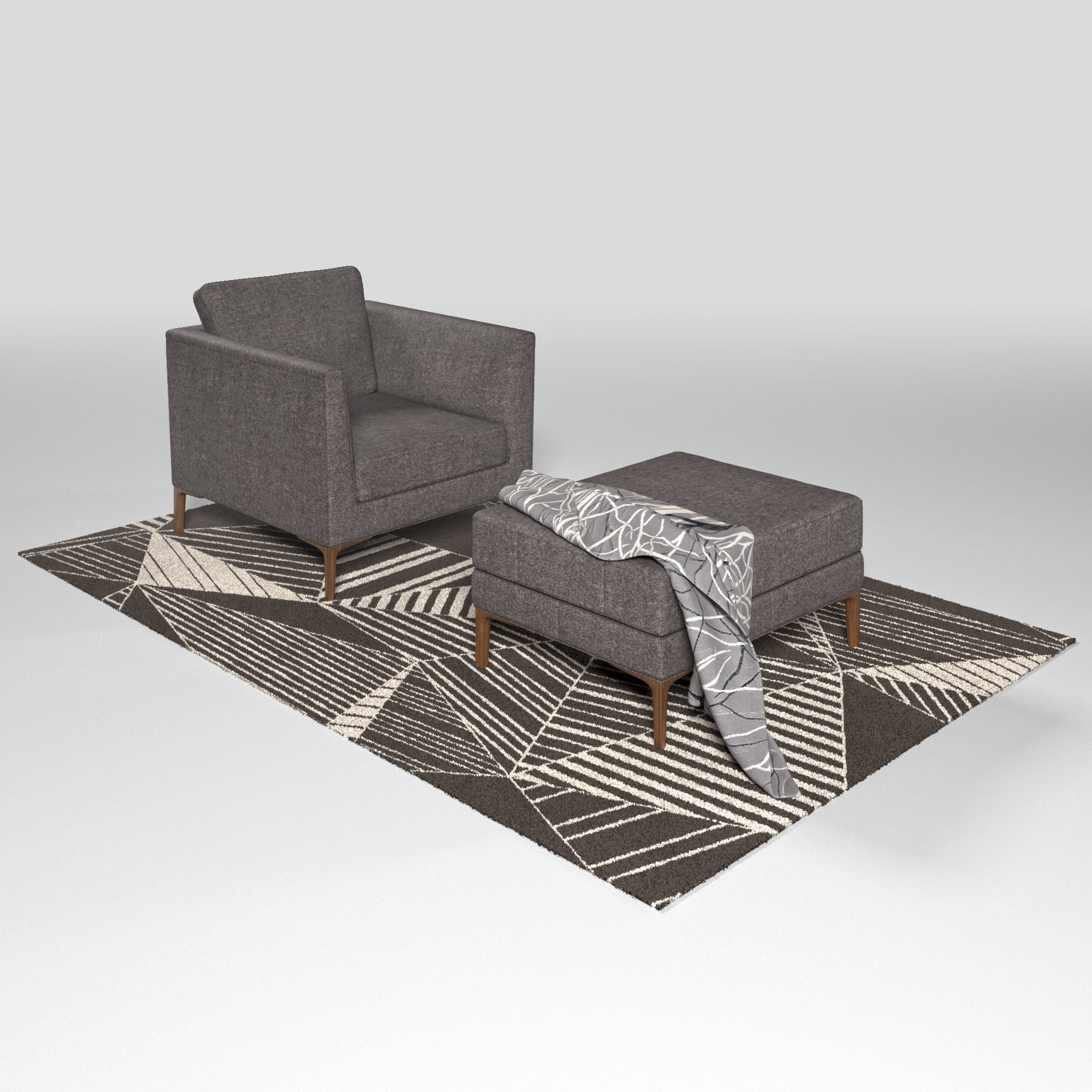 DS 49 chair set 3D model_1