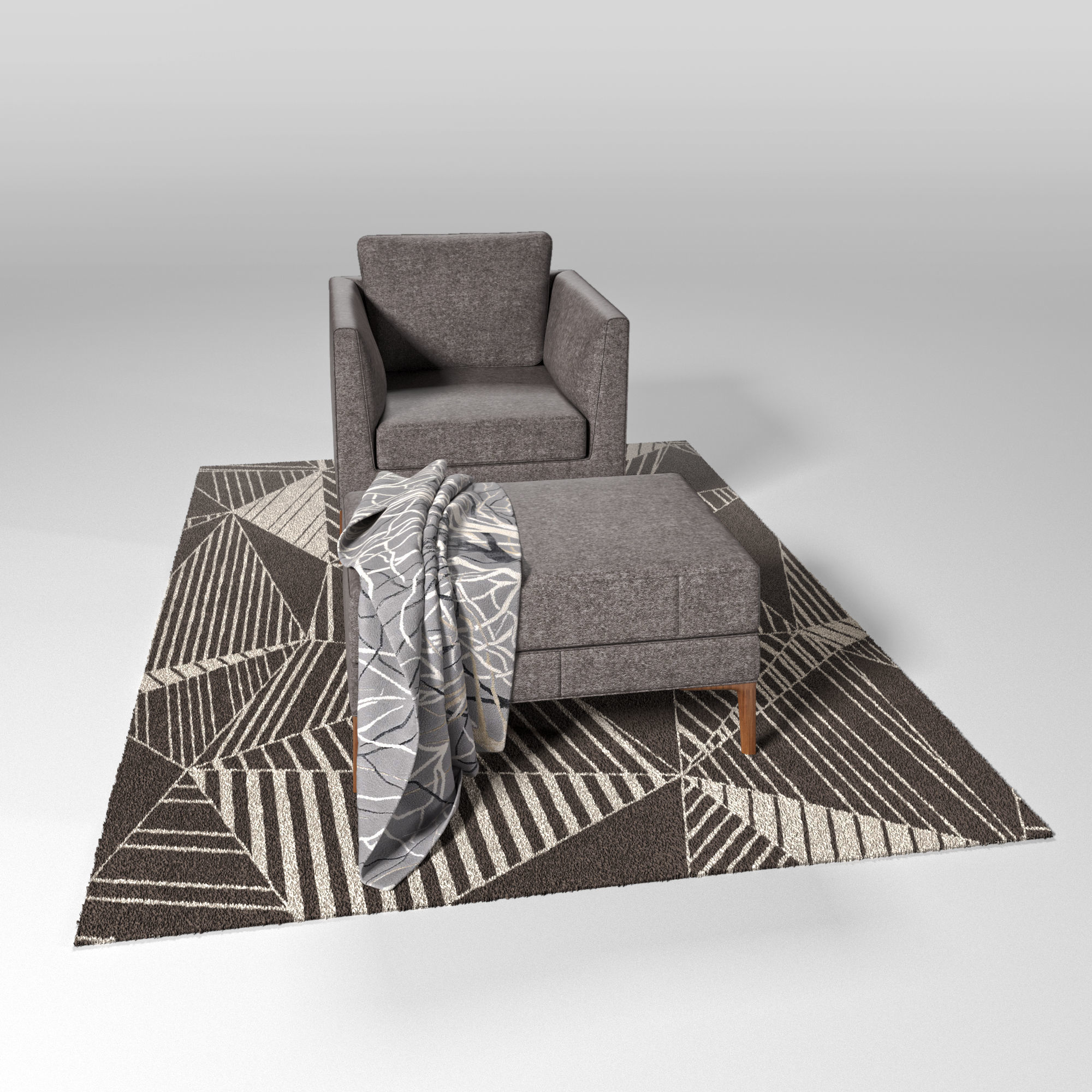 DS 49 chair set 3D model_2