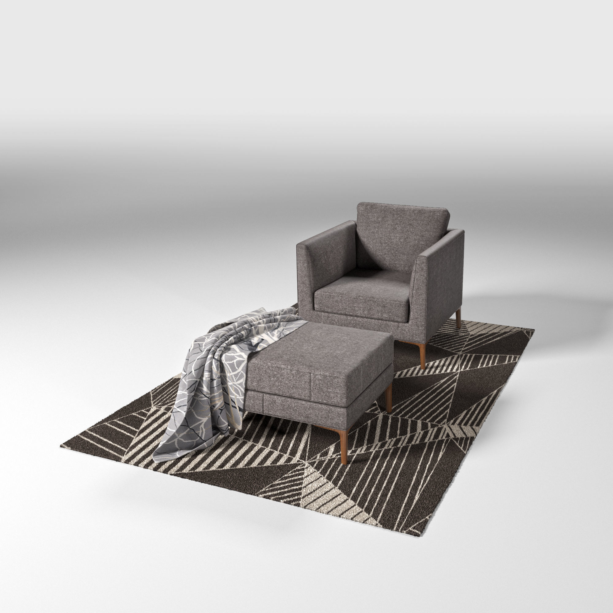 DS 49 chair set 3D model_3