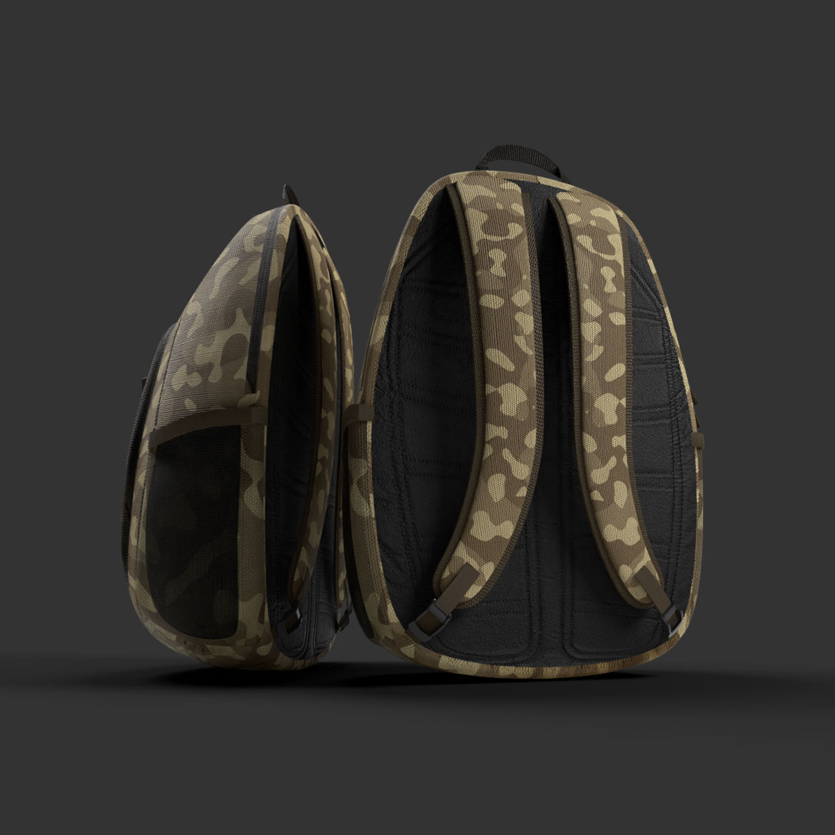 military camouflage backpack or day day pack 3D Product model 3D model_1